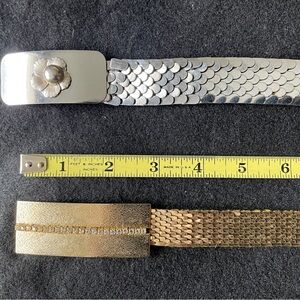2 Metal Shiny Belts Stretchy - one gold one silver color